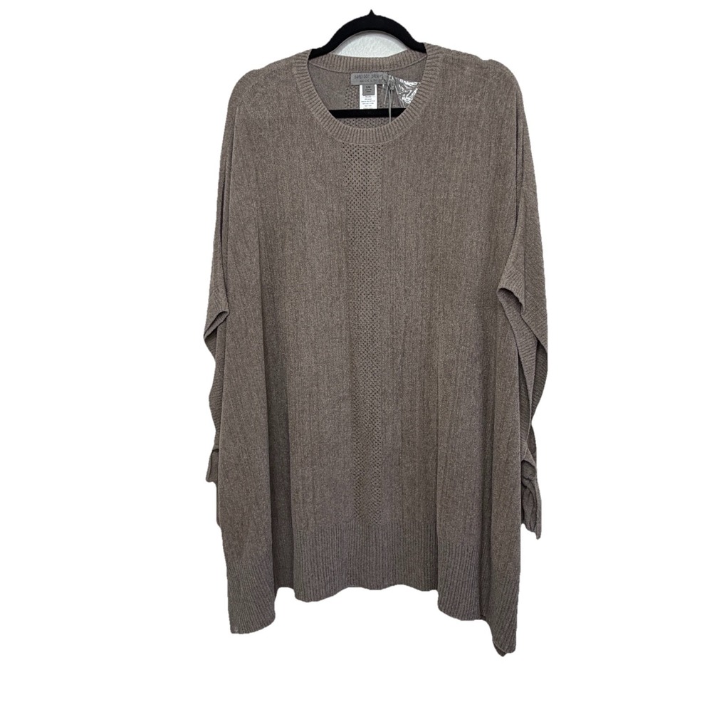 Barefoot Dreams Sweater Womens Medium Cozy Chic Ultra Life Knit Poncho Hi Low - Picture 2 of 11